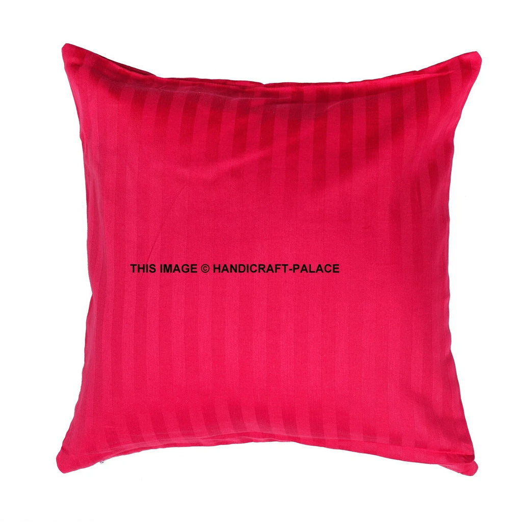 5 PC Satin Plain Solid Pillow Case Bed Sofa Waist Cushion Cover Throw Home Decor