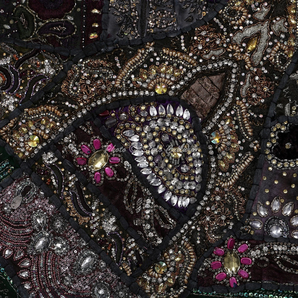 Pillow Cover Sequins Boho Beaded Decor Car Sofa Cushion Case 16 x 16 in