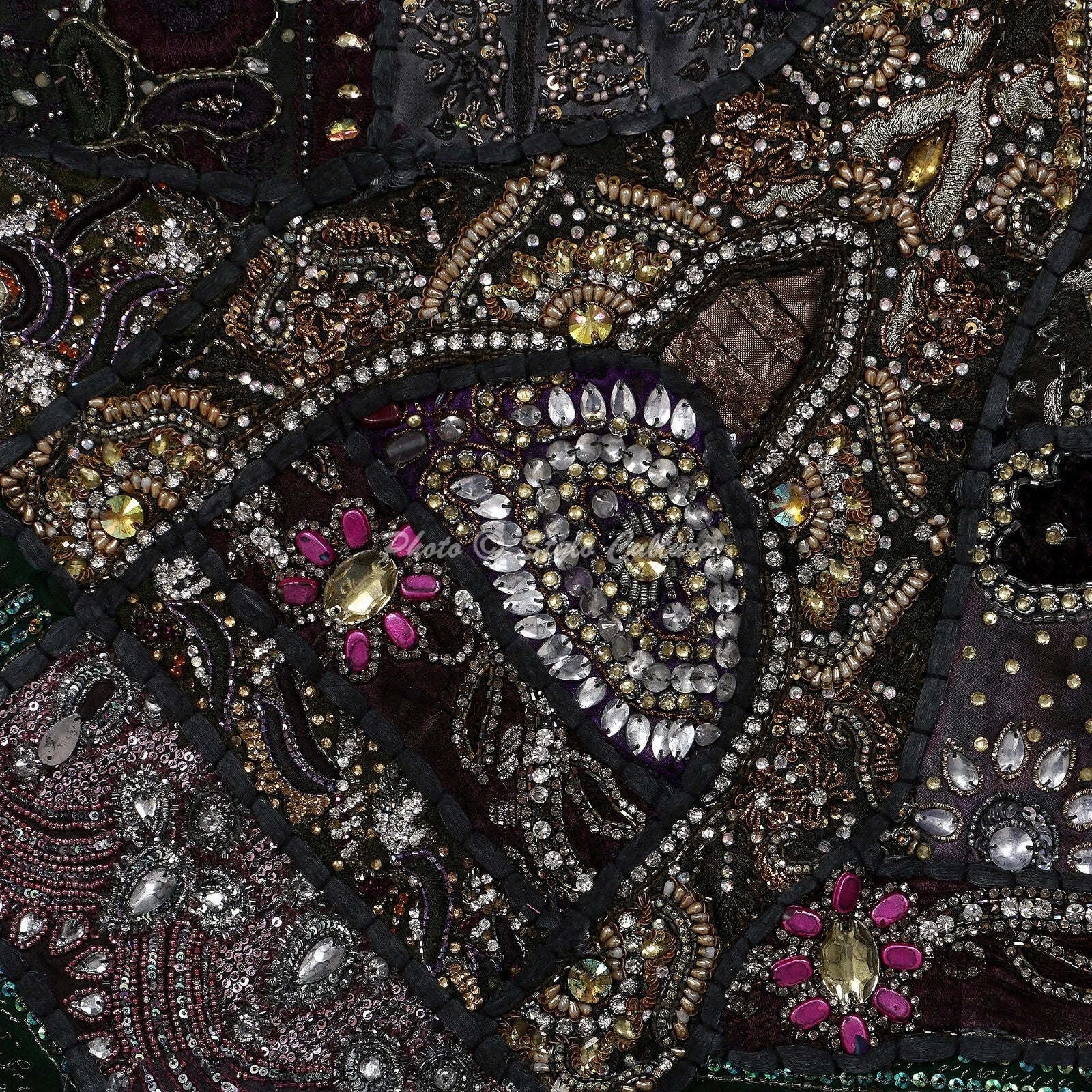 Pillow Cover Sequins Boho Beaded Decor Car Sofa Cushion Case 16 x 16 in