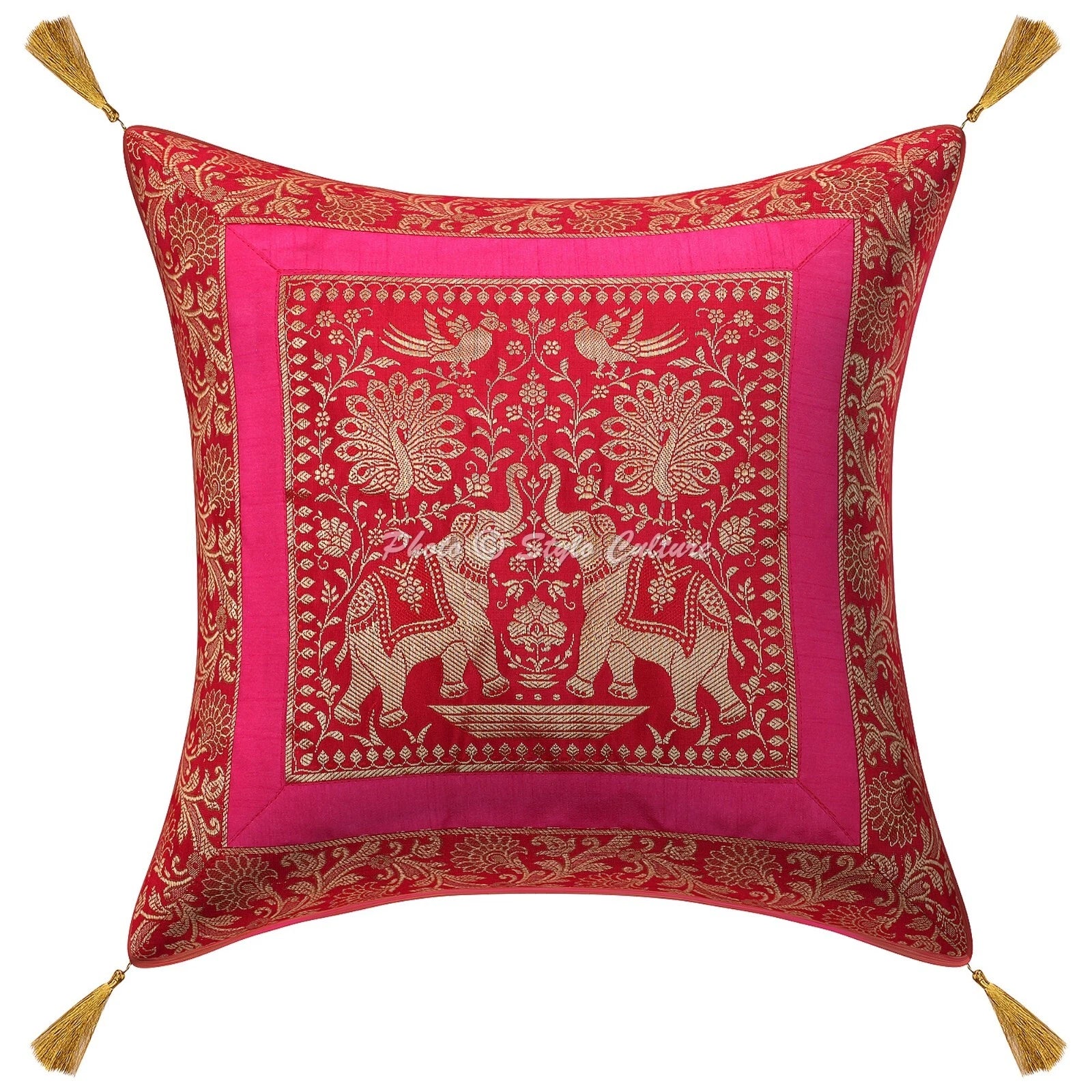 Brocade Jacquard Handwoven Pillow Cases Floor Boho Home Art Car Cushion Cover