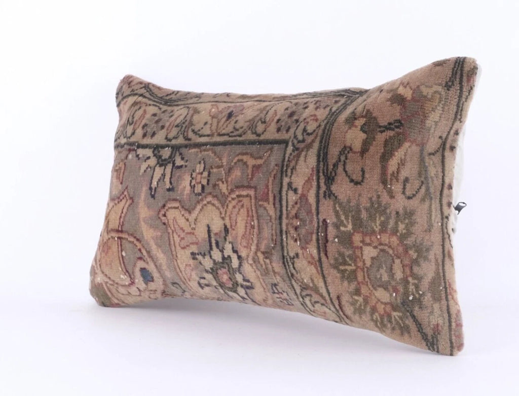 Hand Woven Kilim Rug Pillow Case 12x20 Vintage Handmade Jute Throw Cushion Cover