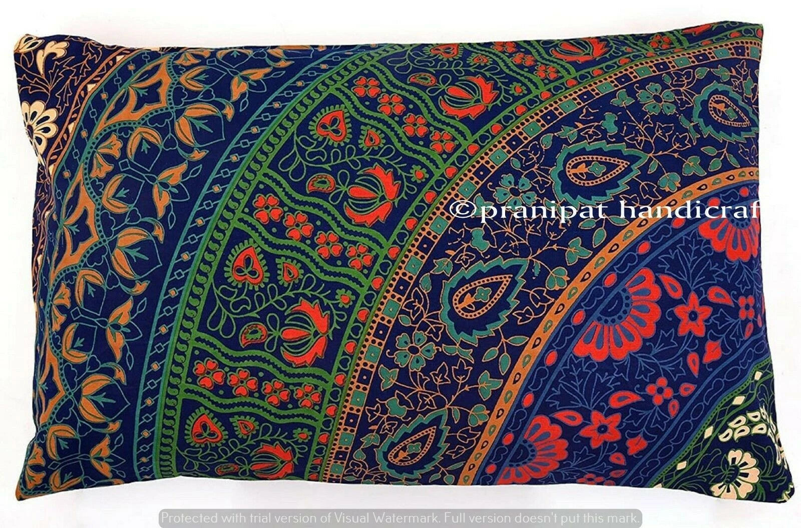 Indian Floral Mandala Cotton Decorative Cushion Cover Sofa Waist Pillow Cover