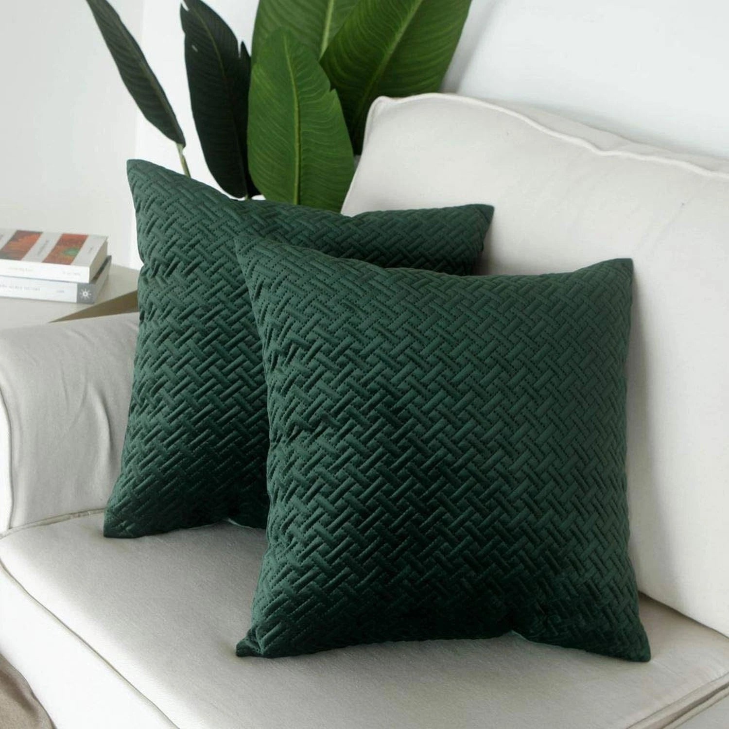 Artcest Set of 2, Decorative Velvet Bed Throw Pillow Case, Sofa Soft Quilted ...