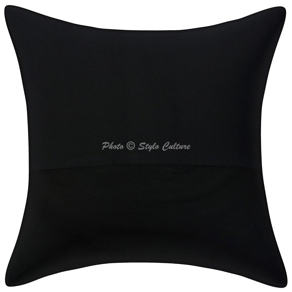 Cushion Cover Pillow Case Embroidered Mirrored Traditional Throw Decor Art Yoga