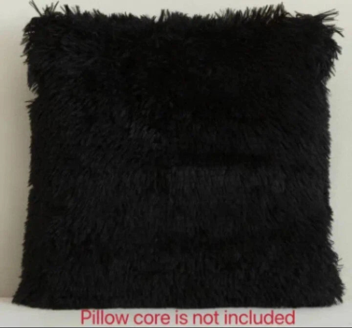 2 Pcs Black Luxury Soft Plush Square cushion cover Cases 16 "×16 "Home Decor new