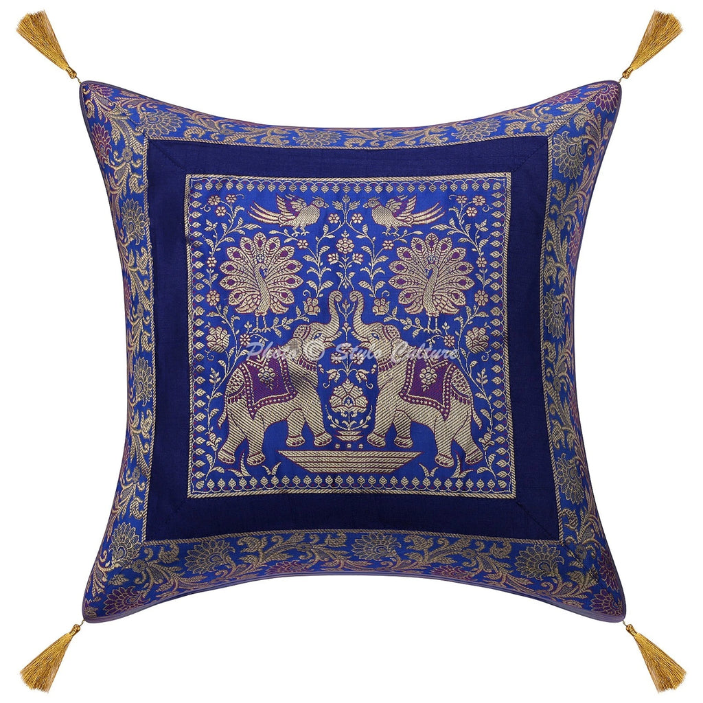 Pillow Cover Bohemian Brocade Jacquard Decor Car Sofa Cushion Case 18 x 18 in