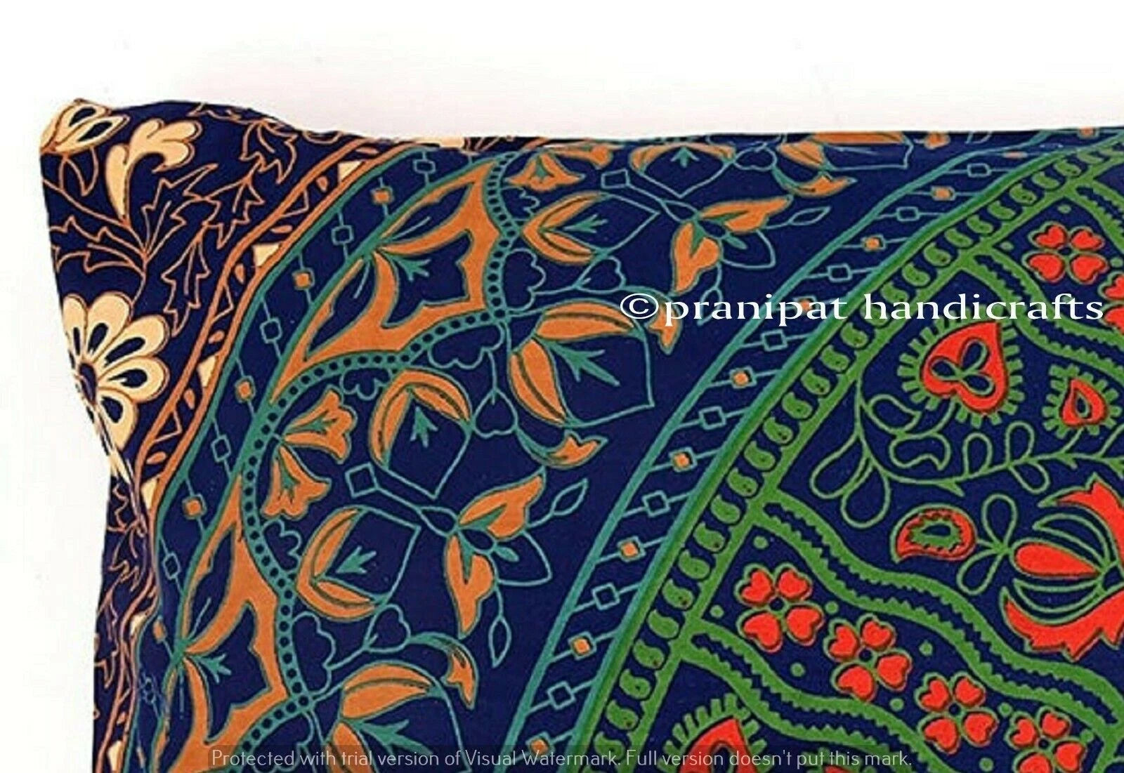 Indian Floral Mandala Cotton Decorative Cushion Cover Sofa Waist Pillow Cover