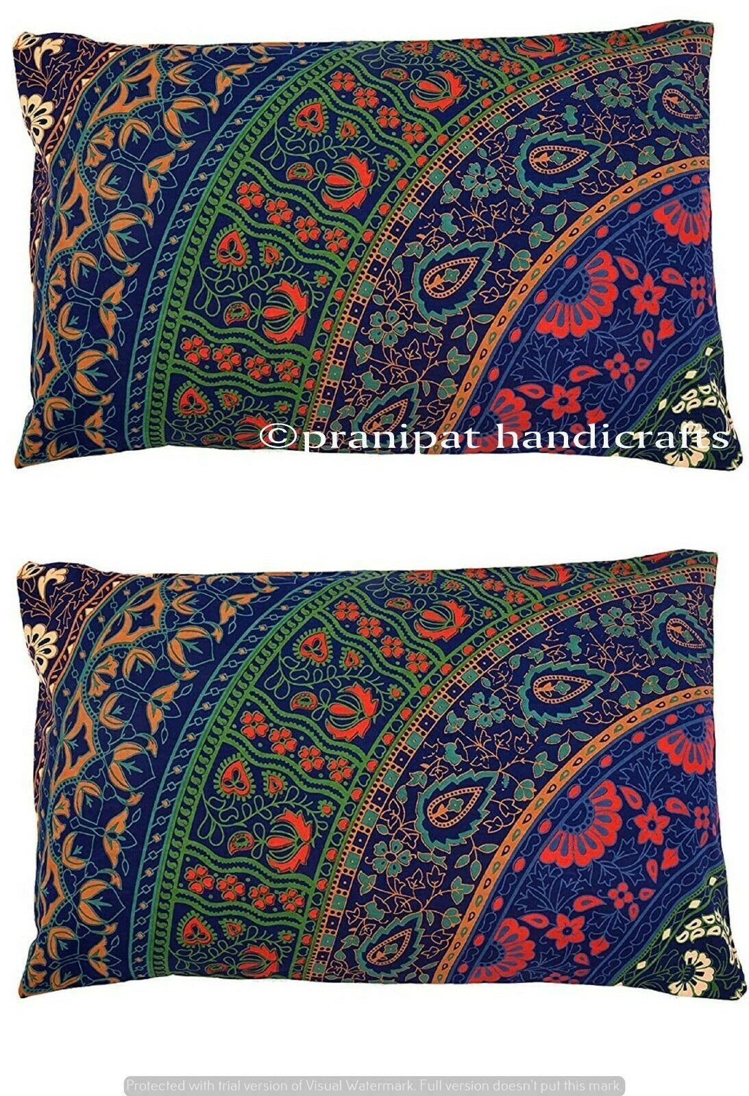 Indian Floral Mandala Cotton Decorative Cushion Cover Sofa Waist Pillow Cover