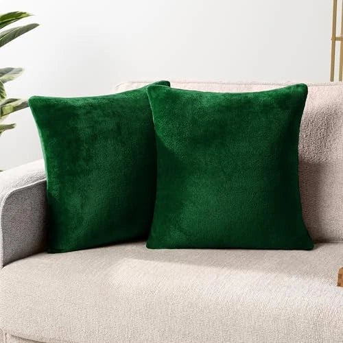 Throw Pillow Covers 20x20 Set of 2, 20" x 20" (Pack of 2) Emerald Green