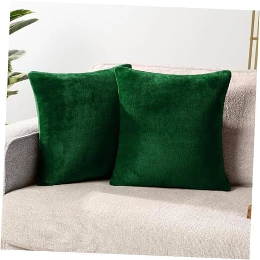 Throw Pillow Covers 20x20 Set of 2, 20" x 20" (Pack of 2) Emerald Green