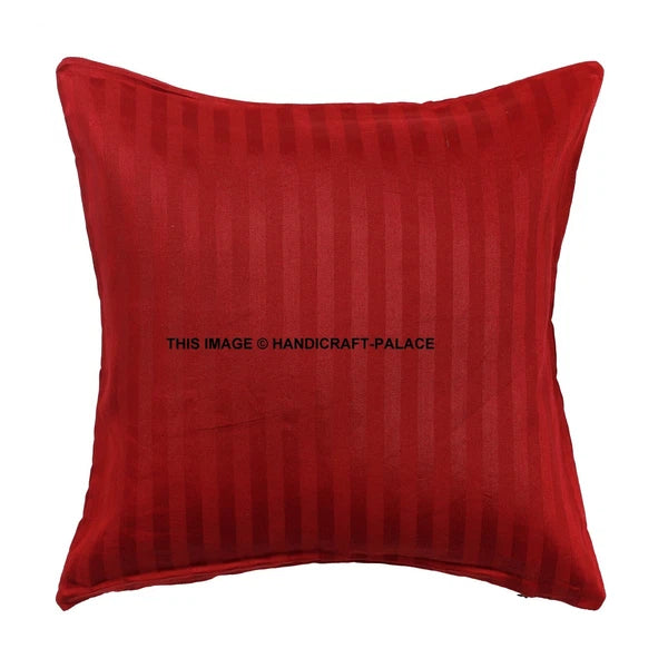 5 PC Satin Plain Solid Pillow Case Bed Sofa Waist Cushion Cover Throw Home Decor