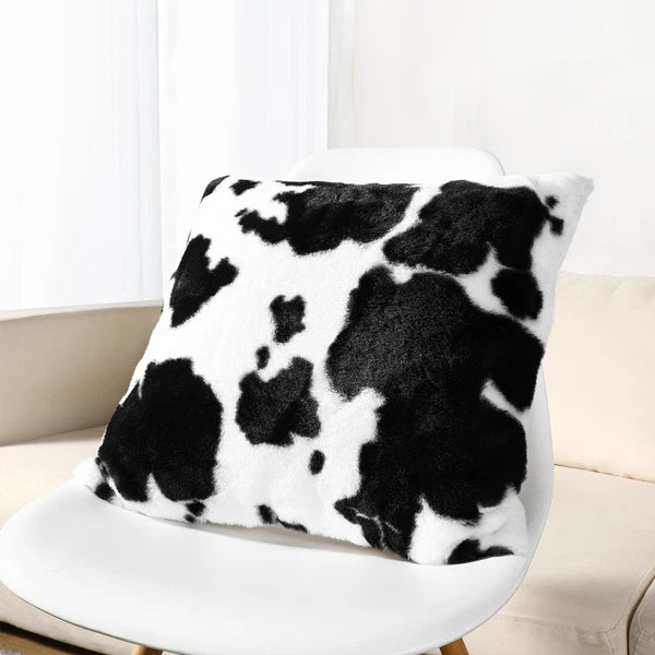Cow Plush Cushion Travel Pillow Covers Decorative Pillowcase for Sofas