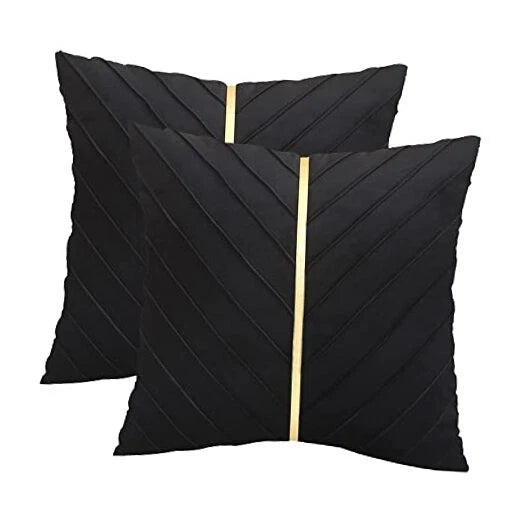 Velvet Throw Pillow Covers 22 x 22 inch Pack of 2 22" x 22" (Pack of 2) Black