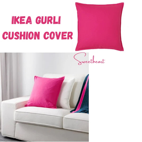 IKEA GURLI Cushion Cover 20" x 20" 100% Cotton Bright Pink, Couch Sofa Bed Chair