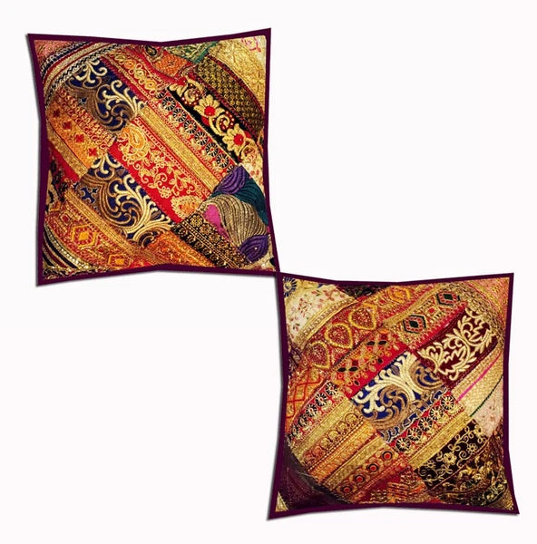 33% Off 16"-2 Handmade Patchwork Ethnic Living Room Sofa Pillow Cushion Covers
