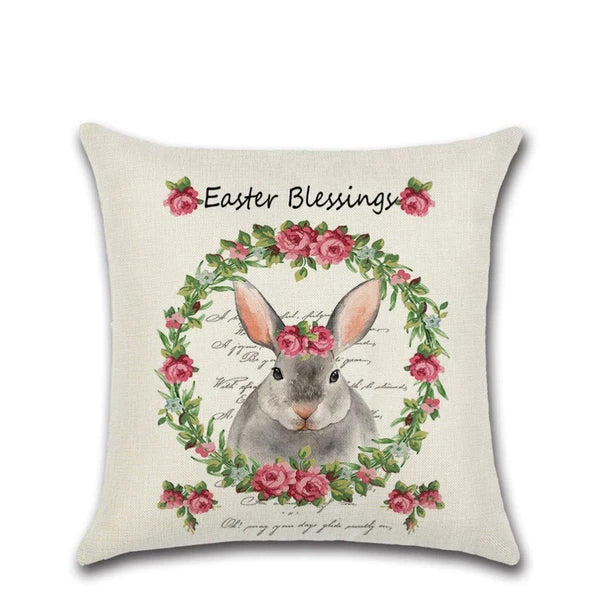 4 Pcs Square Cushion Cover Pillow Covers Couch Pillow Cases Bunny Cushion Covers