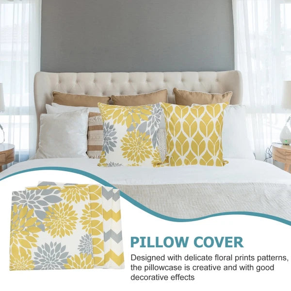 4 Pcs Pillow Case Office Linen Sofa Pillowcase Bed Cushion Cover