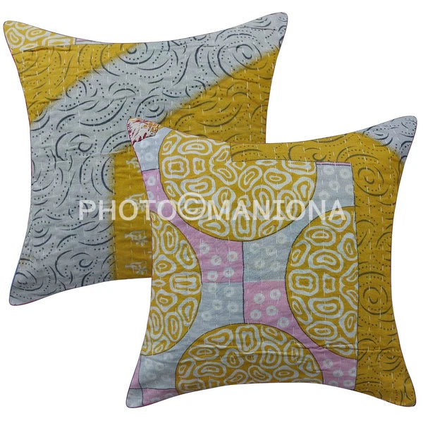 Vintage Kantha Handmade Sofa bed decor Bed Room Garden kantha cushion cover
