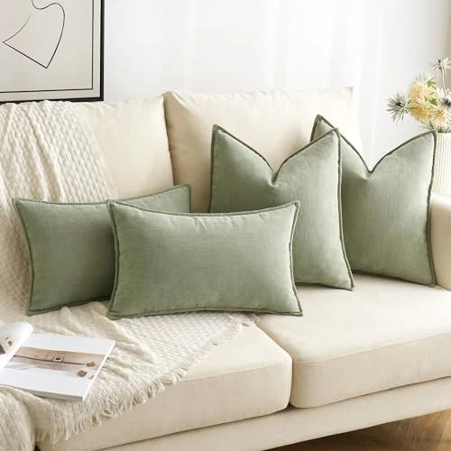 Pack of 2 Decorative Pillow Covers 22x22 Inch 22" x 22" (Pack of 2) Sage Green