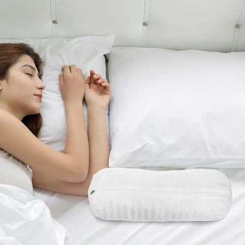 Neck Roll Pillow Case Bolster Pillow Cover with Zipper 18.6 Inch Cylinder