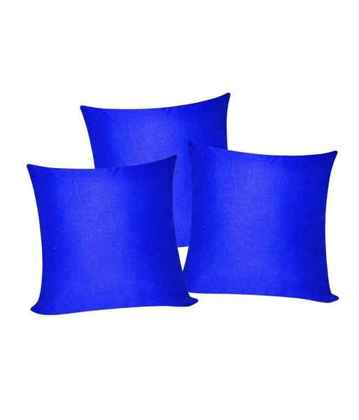 3 x Plain Satin 26x26 Royal Blue Cushion Cover / Pillow Cases /Sofa Décor