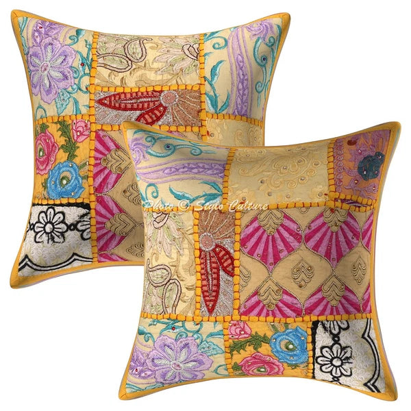 Decorative Home Decor 12 x 12 in Boho Cushion Cover Vintage Sofa Pillow Case