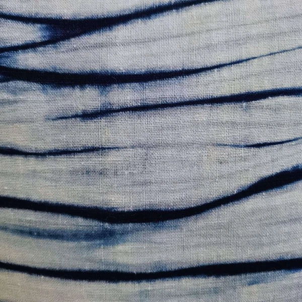 Indigo Tie-Dye Pillowcase,  Throw Cushion Cover, Shibori Heavy Cotton Linen 18''
