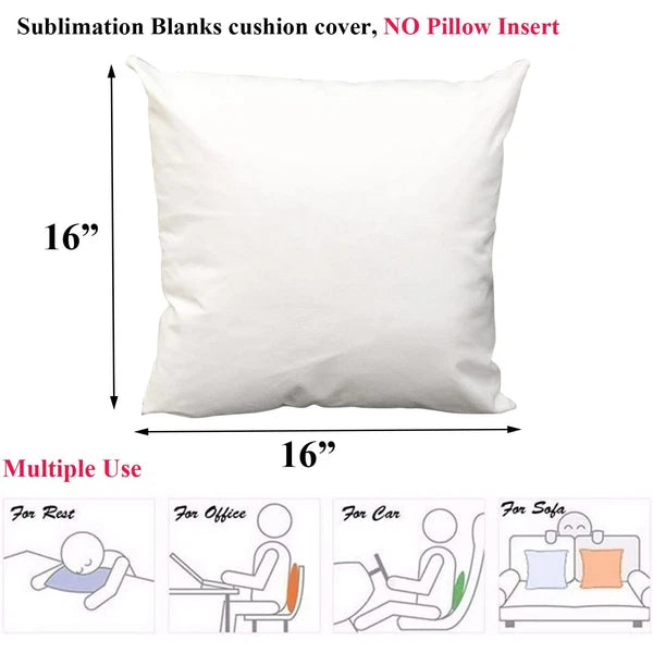50pcs 40x40cm Blank White Linen Sublimation Blank Pillow Case Sofa Cushion Cover