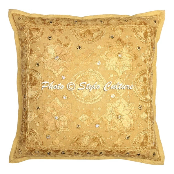 Pillow Cover Bohemian Embroidered Decor Car Sofa Cushion Case 16 x 16 in