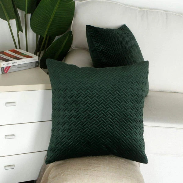 Artcest Set of 2, Decorative Velvet Bed Throw Pillow Case, Sofa Soft Quilted ...