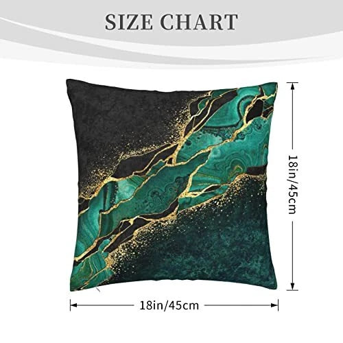 Abstract Black Pillow Covers, Decorative Teal and Golden Soft Green Marble