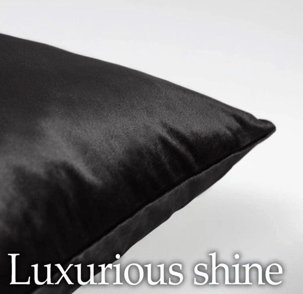 Set of 2 Throw Pillow Cases Sofa Solid Soft Velvet Square Cushion Covers Black