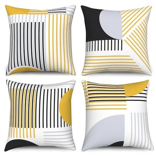 Striped Throw Pillow Covers 22"x22" Set of 4, Geometric 22" x 22" (Pack of 4)