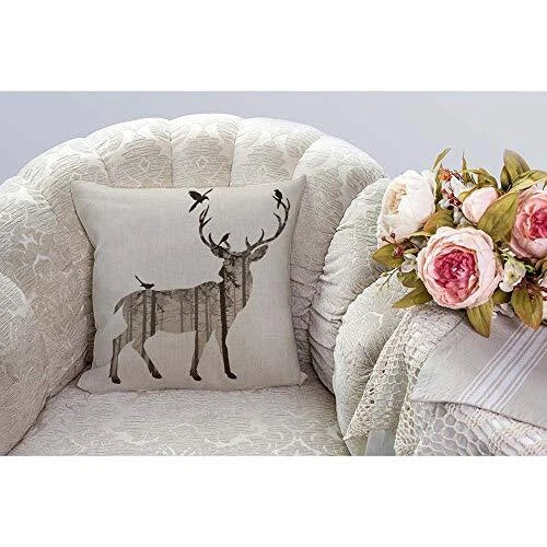 Fashion Deer Sofa Bed Home Decor Pillow Case 18" x 18" (Pack of 1) T29-090