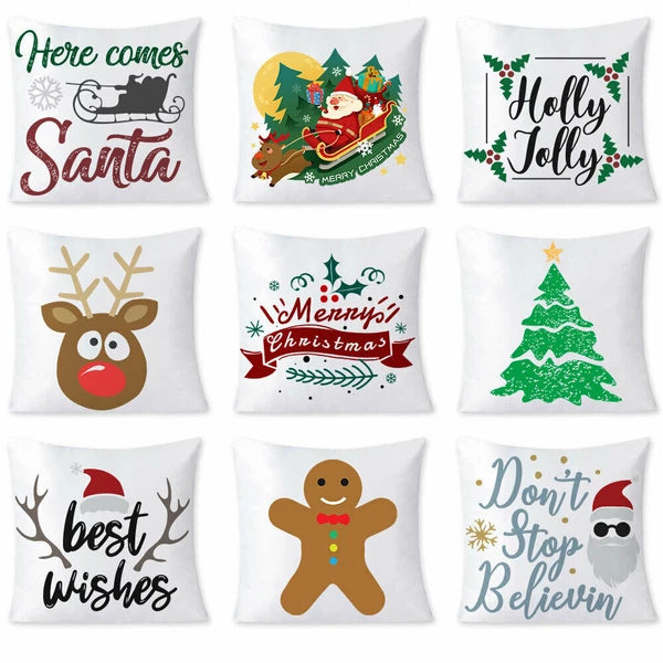 10Pcs 20" White Sublimation Blank Pillow Case Sofa Waist Cushion Cover DIY Gift