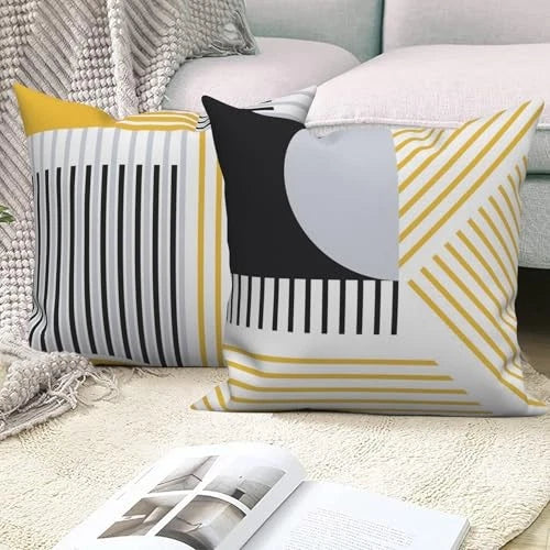 Striped Throw Pillow Covers 22"x22" Set of 4, Geometric 22" x 22" (Pack of 4)