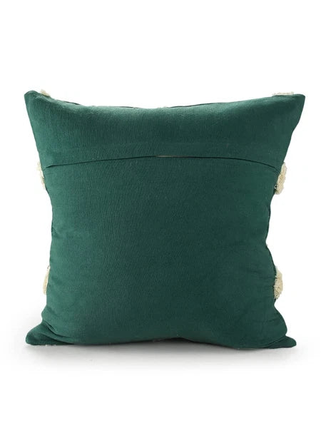Cotton Cheer Tufted Cushion Cover For Sofa, Living Room Or Bed 18x18 inch, Green