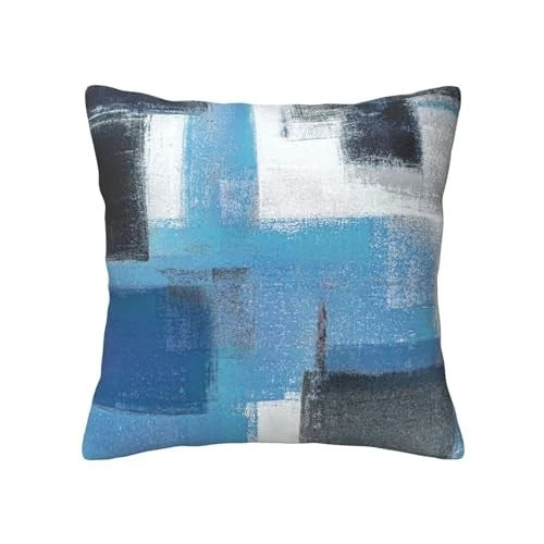 White Throw Pillow Covers 18x18 Inch Decorative Navy 18" x 18" (Pack of 4) Blue