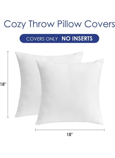 Throw Pillow Covers Set of 2 Sofa Decor Velvet Cushion 18x18 Inch. White