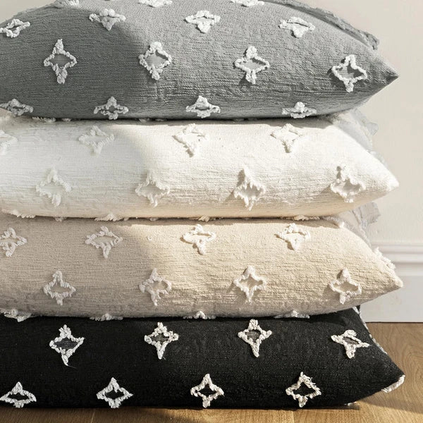 MIULEE Set of 2 Decorative Throw Pillow Covers Rhombic Jacquard Pillowcase So...