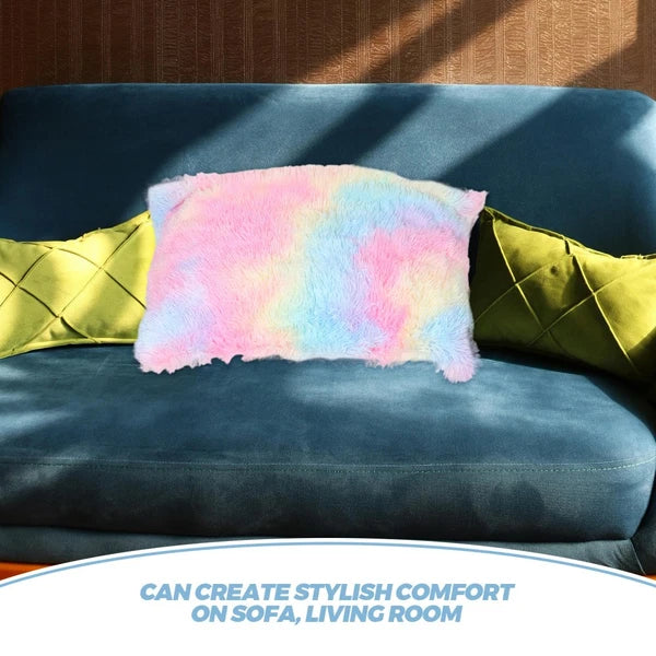 Plush Pillowcase Shaggy Fleece Cases Fluffy Cushion Cover Couch Covers