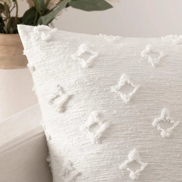 MIULEE Set of 2 Decorative Throw Pillow Covers Rhombic Jacquard Pillowcase So...