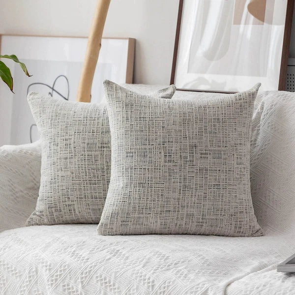 Textured Throw Pillow Covers Chenille Stripe Fall Velvet Pillowcases for Home...