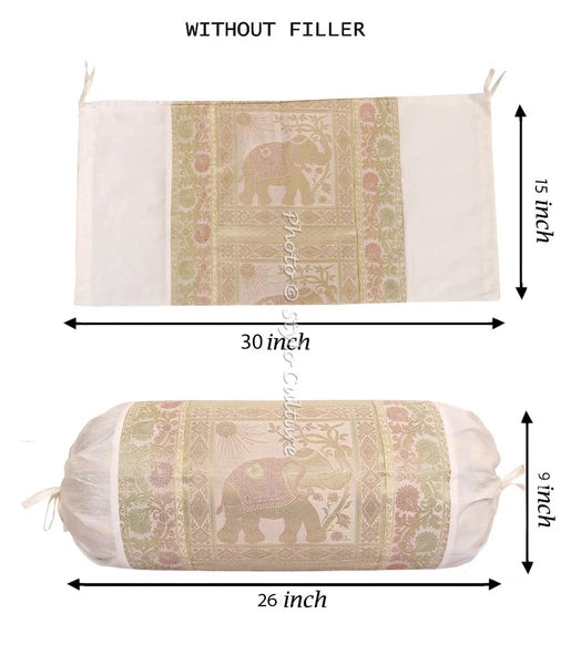 Indian Bolster Pillowcase Elephant Pillow Bedding Cylindrical Neck Sofa Bolster