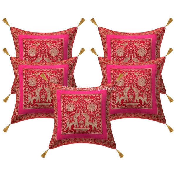 Brocade Jacquard Handwoven Pillow Cases Floor Boho Home Art Car Cushion Cover