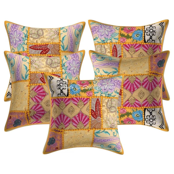 Pillow Cover Patchwork Vintage Decor Car Sofa Cushion Case 12 x 12 in
