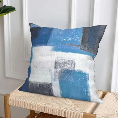 White Throw Pillow Covers 18x18 Inch Decorative Navy 18" x 18" (Pack of 4) Blue