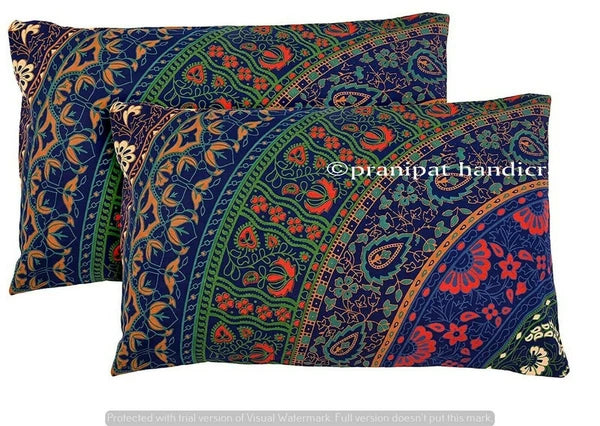Indian Floral Mandala Cotton Decorative Cushion Cover Sofa Waist Pillow Cover