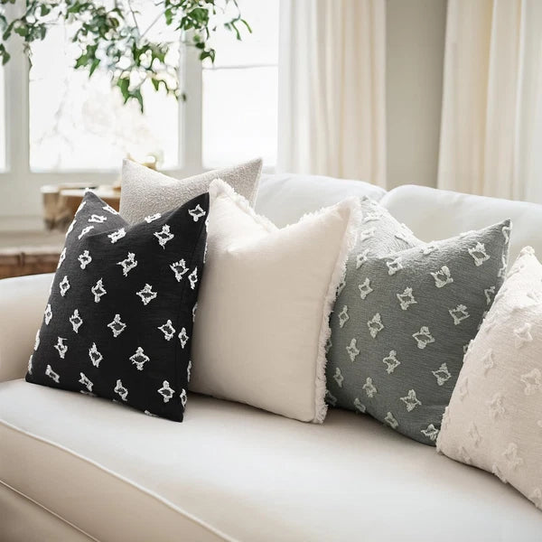 MIULEE Set of 2 Decorative Throw Pillow Covers Rhombic Jacquard Pillowcase So...