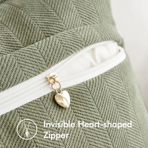 Pack of 2 Decorative Pillow Covers 22x22 Inch 22" x 22" (Pack of 2) Sage Green